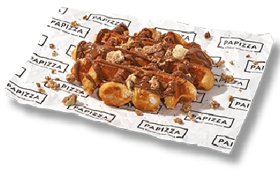 Gofre de crema de cacao y avellanas y Filipinos Papizza